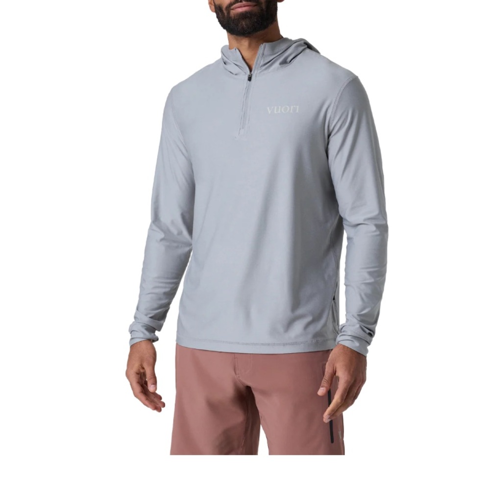 Vuori Men's Uluwatu Water Hoodie Size Medium Platinum Heather Gray Running
